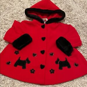 Pete’s Partner, A Good Lad Company Red Fleece Coat w/Scottie Dogs, Size 2T